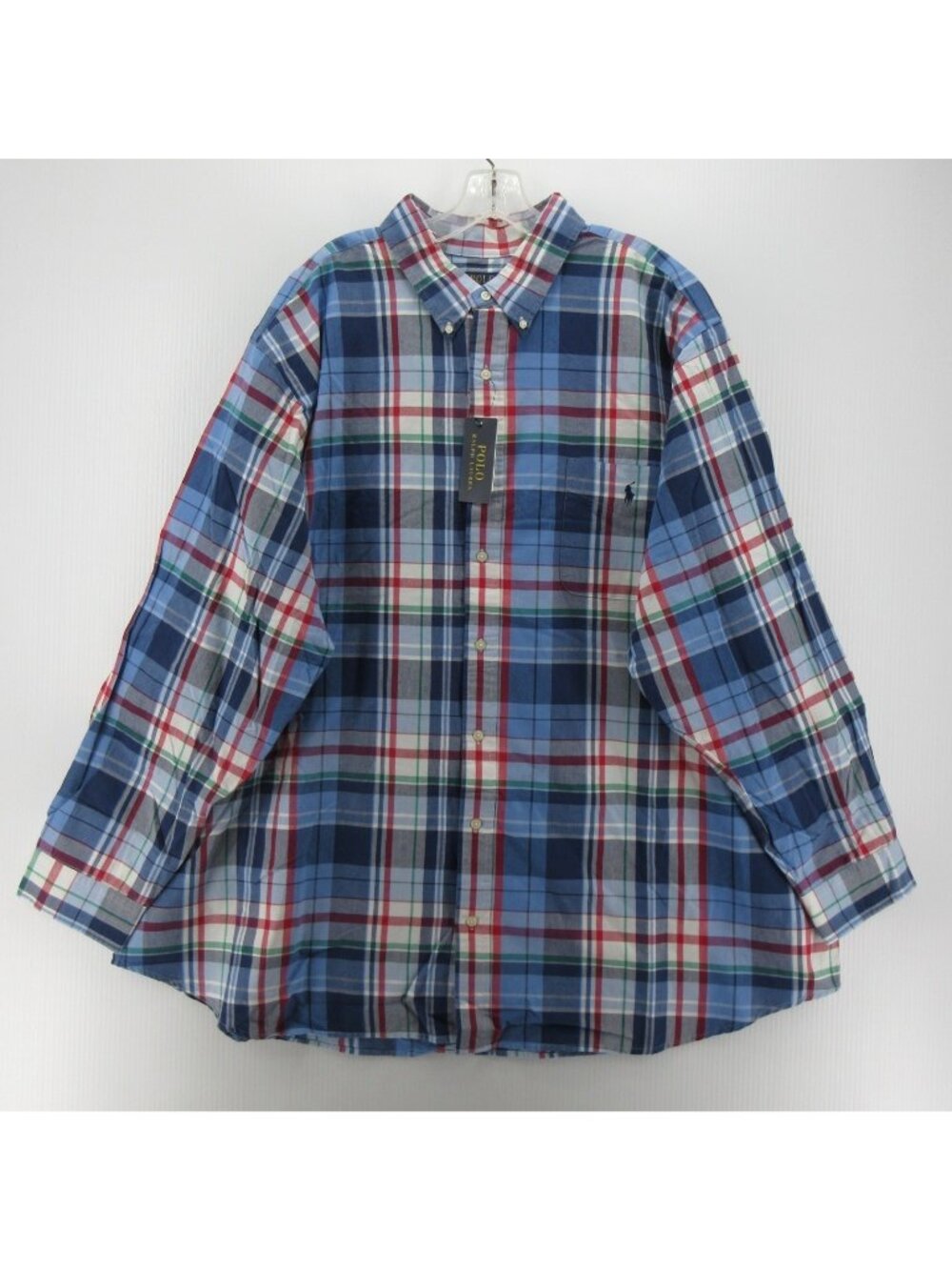 Polo Ralph Lauren Shirt 3XB Big Button Down Plaid Classic Fit Pocket
